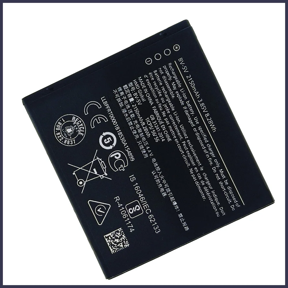 Новый литий-ионный аккумулятор оригинальный BV-5V 2150mAh батарея мобильного телефона для Nokia 1 TA-1047 TA-1060 TA-1056 TA-1079 TA-1066 BV 5V BV5V