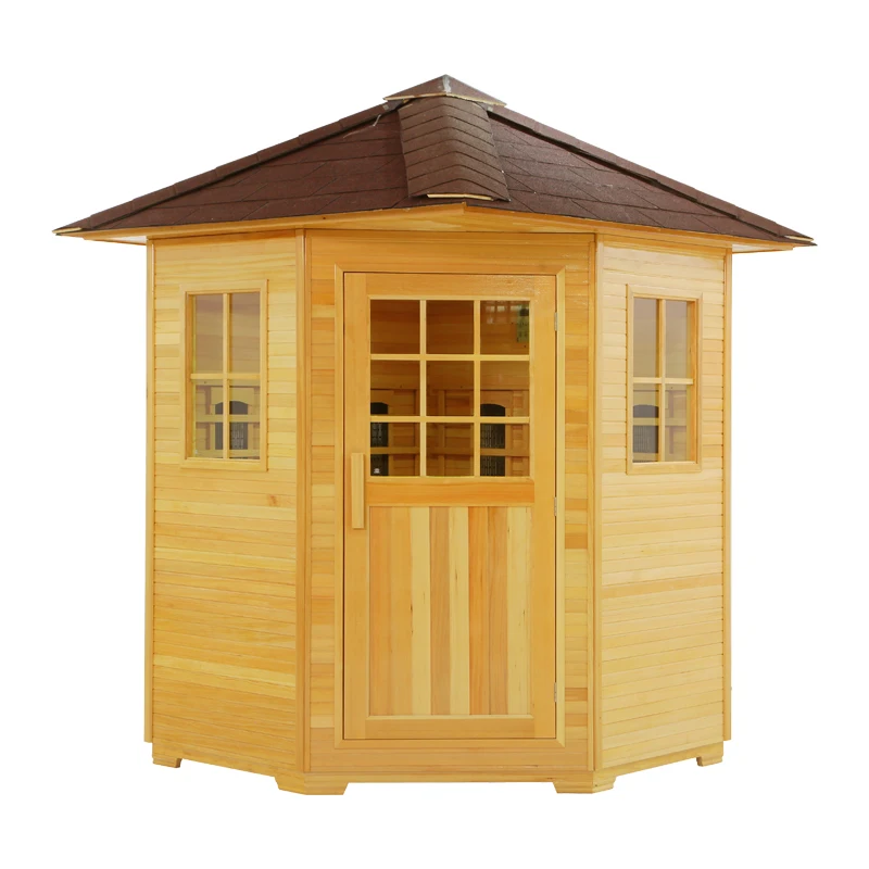 Traditional Style Wooden Outdoor Infrared Heat Carbon Steam Sauna Room for Sale