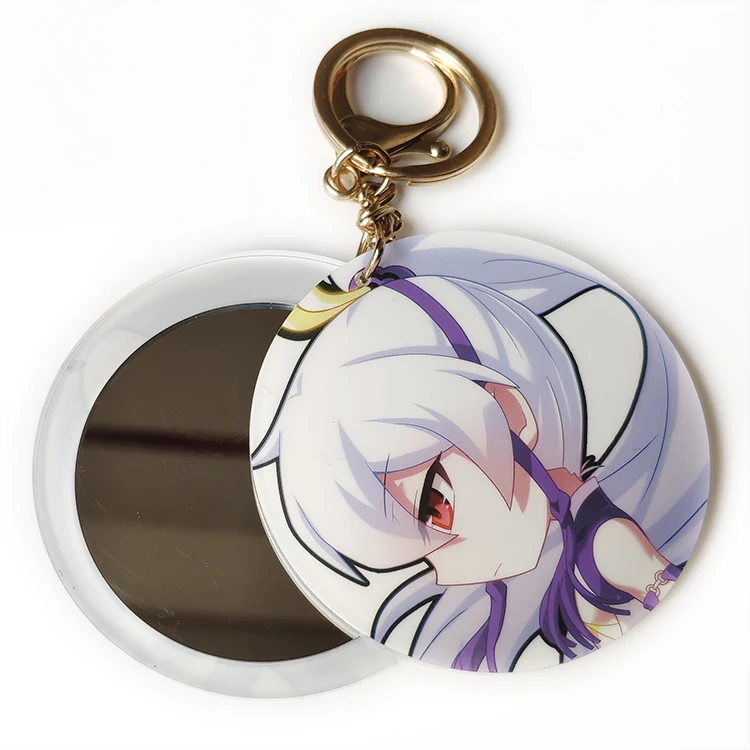 Free Sample CMYK Offset Print Acrylic Mirror Keychain Custom Anime Acrylic Keychain Key Chain