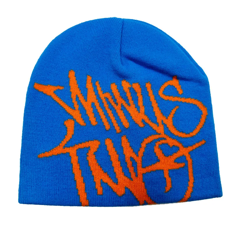 Unisex Knitted Bucket Hat with Skull Print Custom Logo Winter Hats Fashionable Warm Letters Beanie Hat for Beach Wear