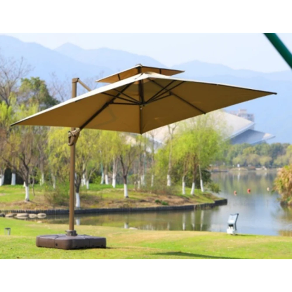 Modern Leisure Garden Outdoor Aluminum Rome Round Sun Parasol for Swimming Pool Restaurant Hotel Park Villa