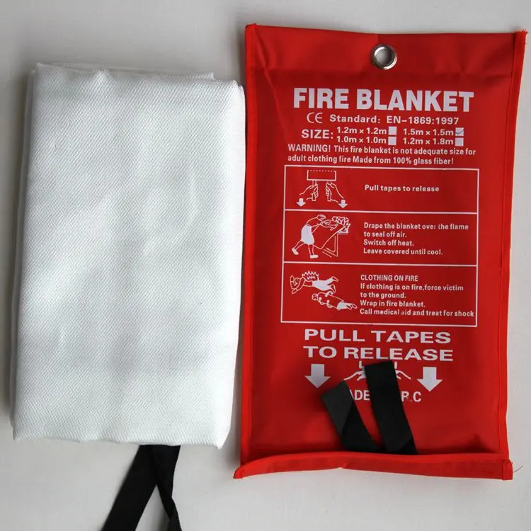 Fire resistant silicone coated fire blanket cloak anti soft smooth popular white fire blanket