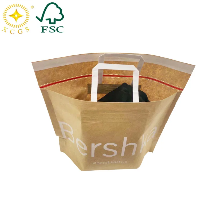 Custom 100% Biodegradable Gusset Brown White Kraft Paper Bag Mailer Envelope for Clothes