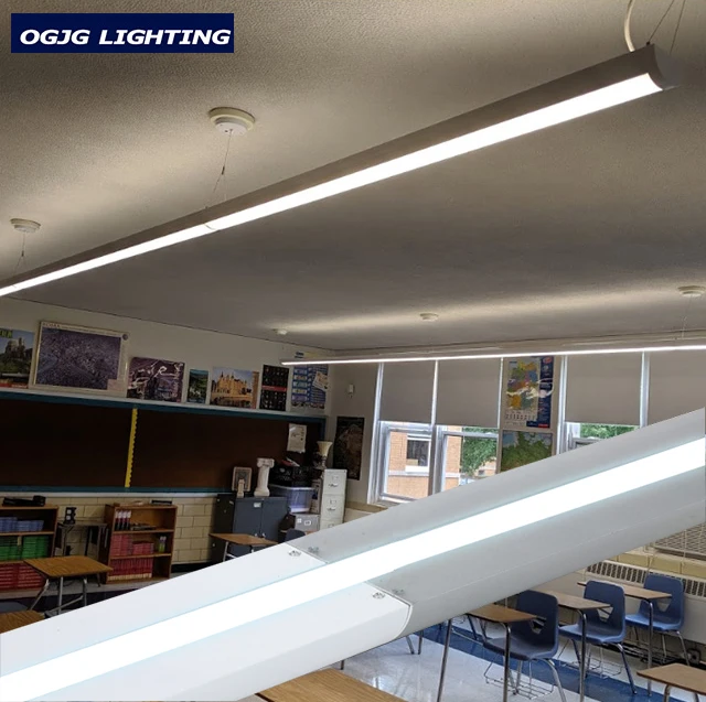 ETL DLC linkable commercial pendant light up and down linear meeting room LED hanging lamp