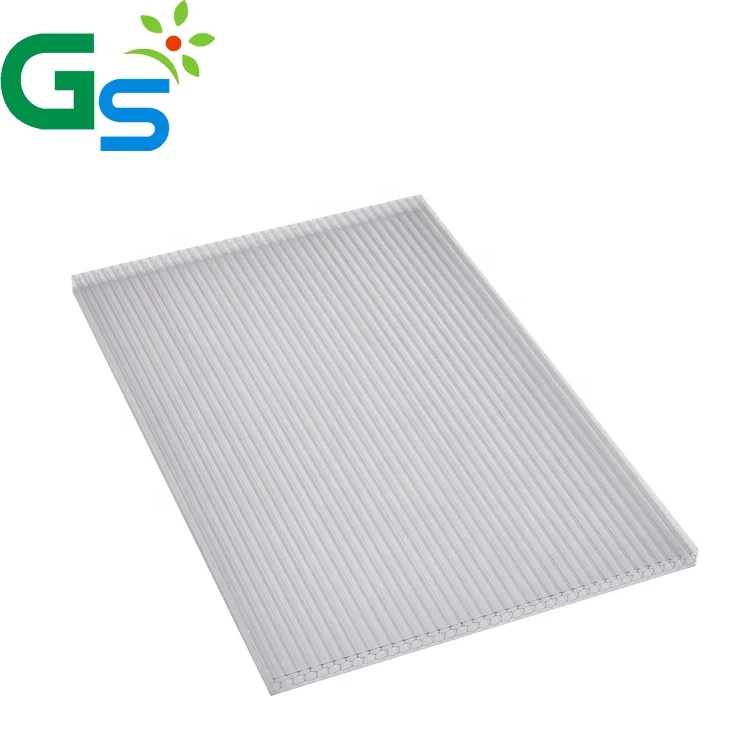 Polycarbonate Sheet Material PC polycarbonate  Twinwall Hollow Sheet For Carport Skylight Greenhouse