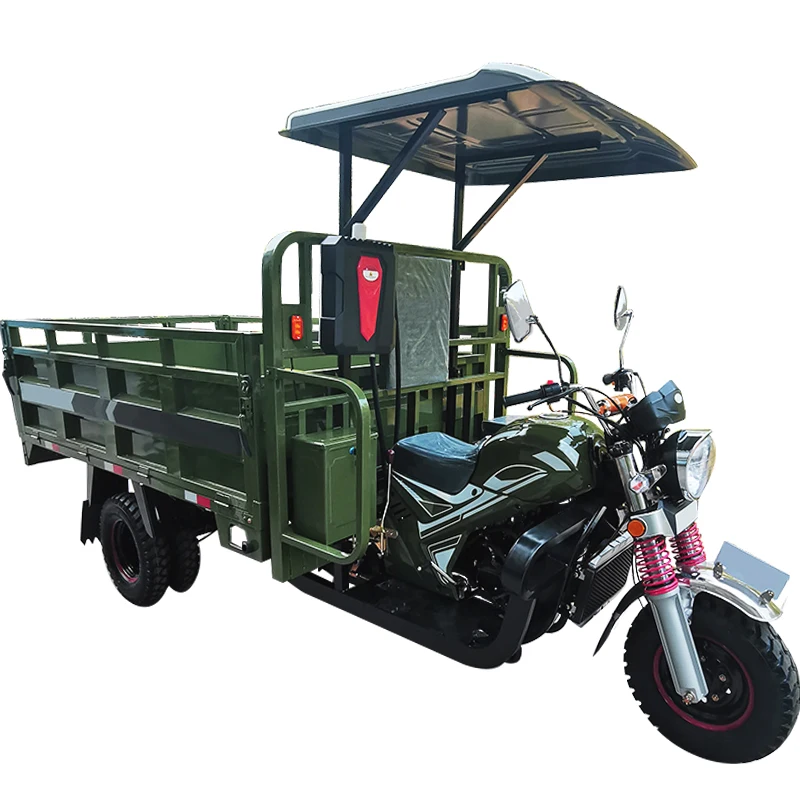 Завод tuk двигатель с двойным водяным охлаждением тяжелая нагрузка пять шин бензиновый грузовой моторизованный трехколесный велосипед