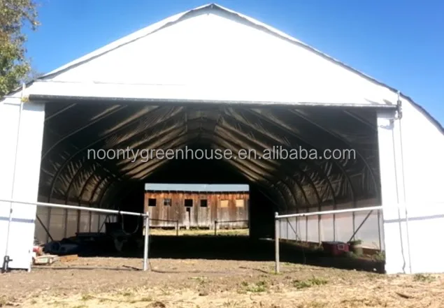Mushroom Growing Equipment in Agricultural Greenhouse Farm with Plastic Film Covering