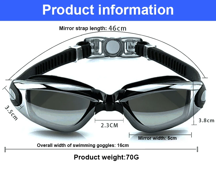 High Quality Silicone Soft Nose Bridge Glasses No Foging Swim Googles For Adults Swimming