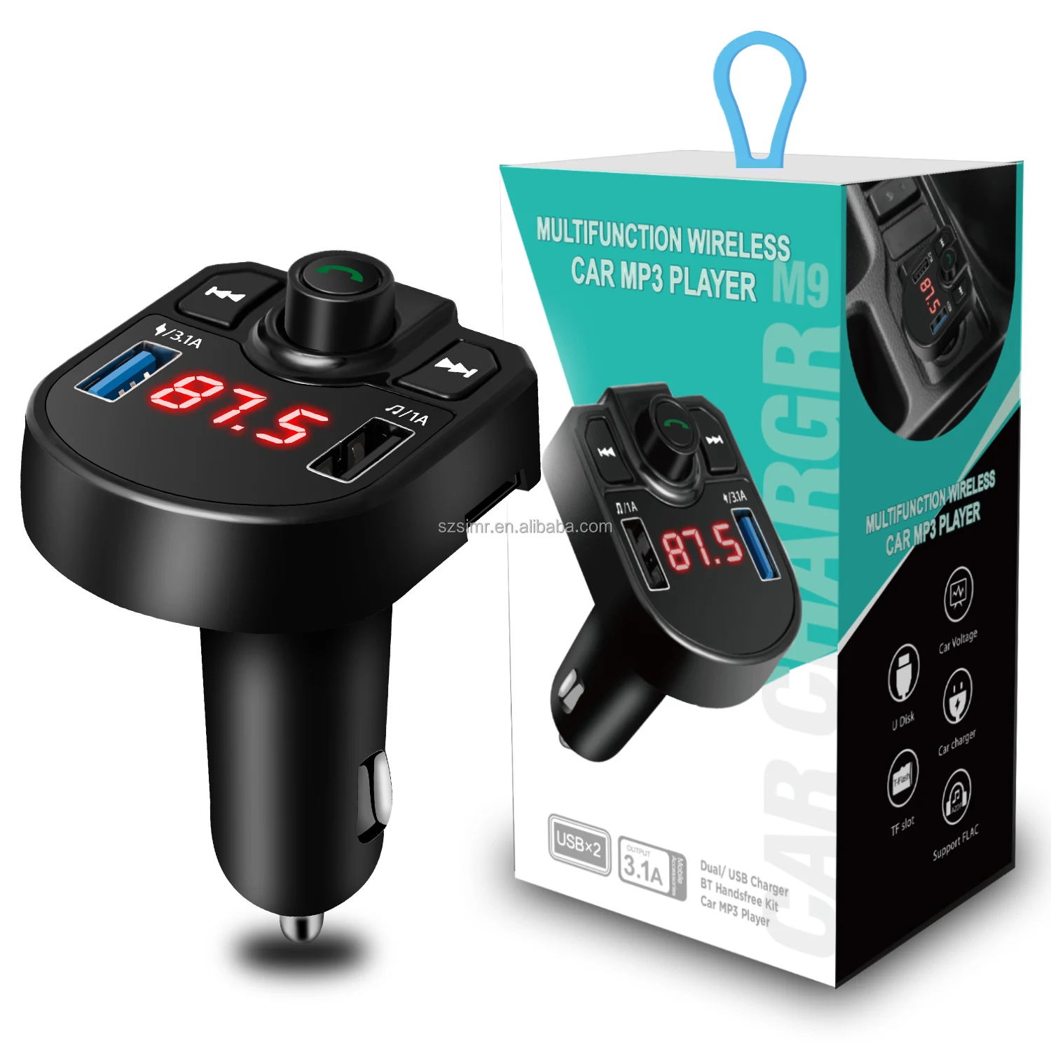  Simr LED 4.1A BT автомобиля MP3 комплект беспроводной радиоприемник с двойным USB Автомобильное зарядное устройство 2 портами музыкальный плеер FM передатчик Автомобильный