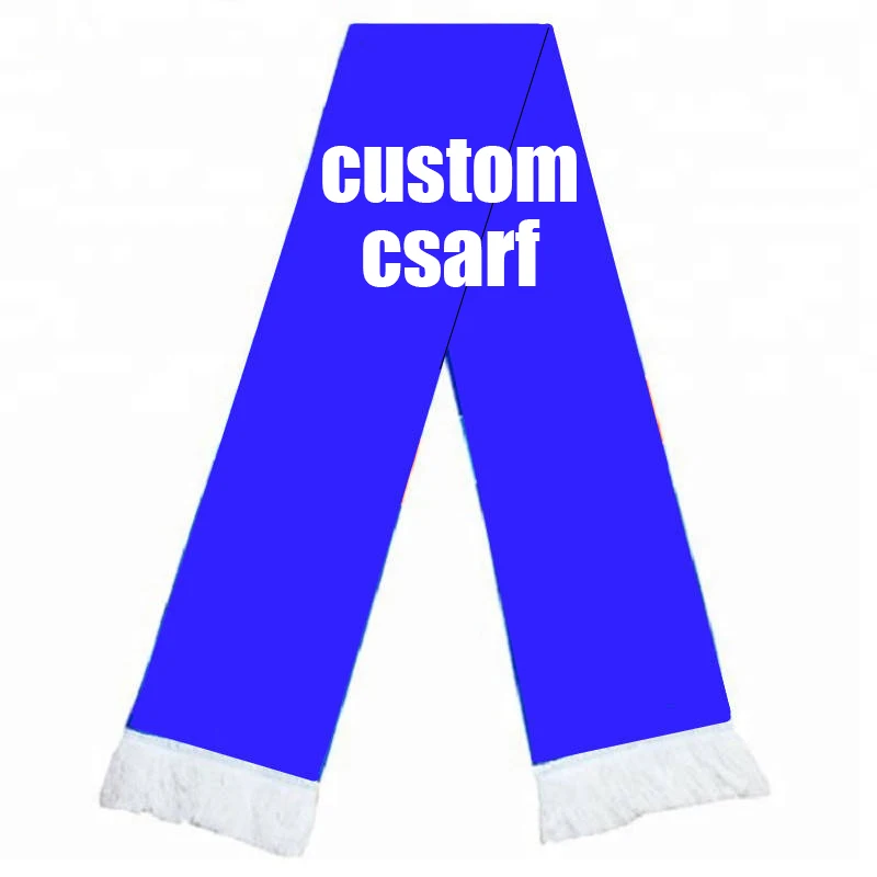 Huiyi China Supplier customised sublimation football scarf Good Price best quality custom jacquard football scarf poland
