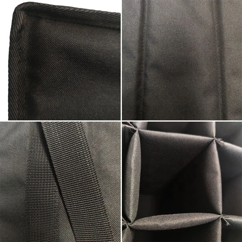 Black Promotional Supermarket 9 Bottles Wine Carrier Bag with Logo