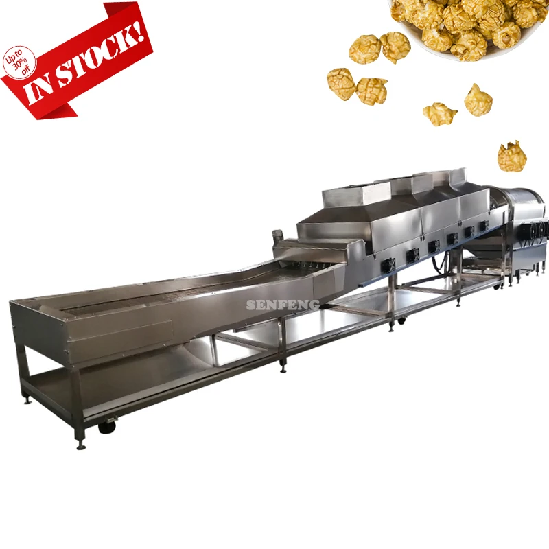Stainless Steel Seasoning Popcorn Maker Machine Industrial Automatic Caramel Popcorn Production Line