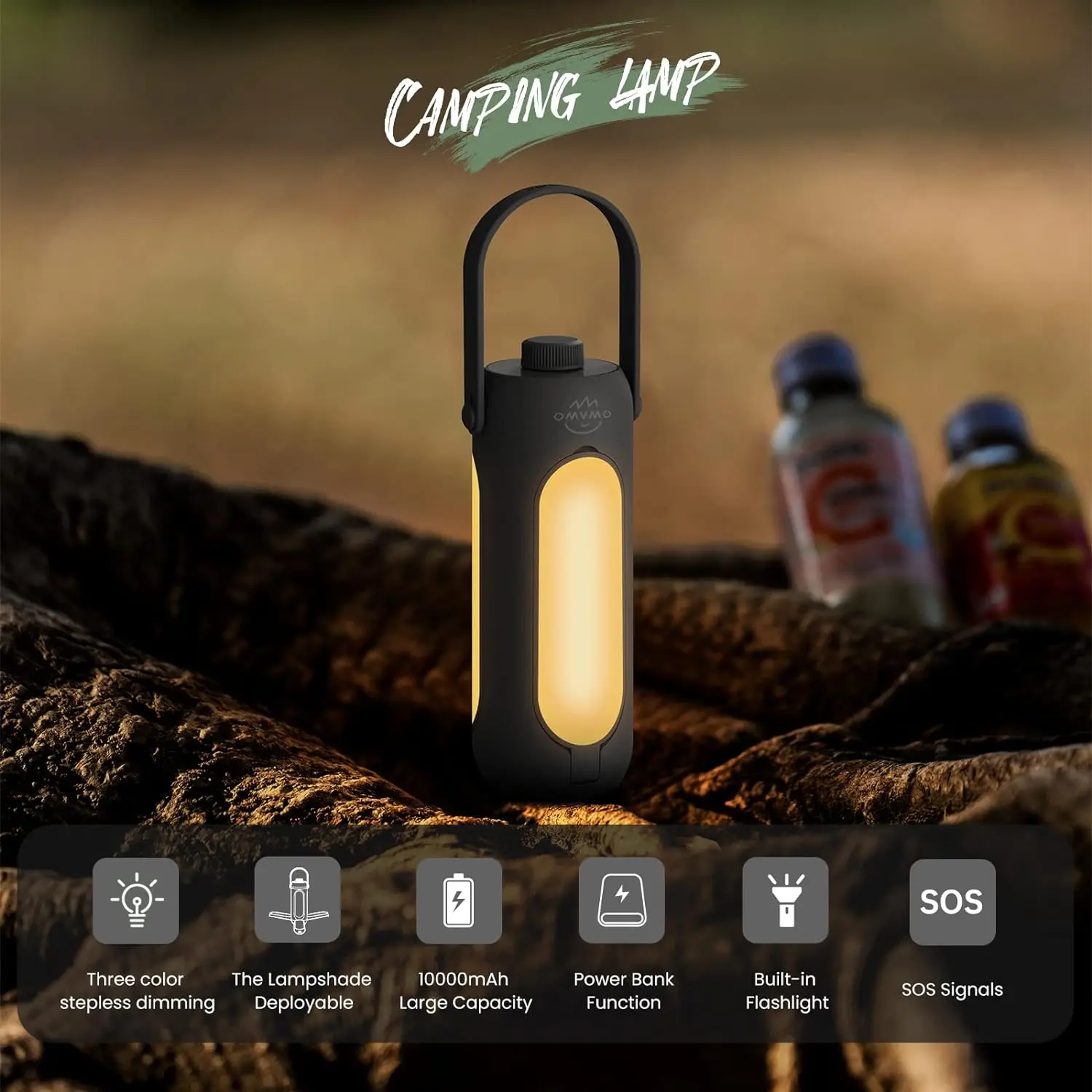 New Arrival Folding Rechargeable Camping Lantern Tent Lights Hanging Adventure Camping Lamp Portable Outdoor Camping Light