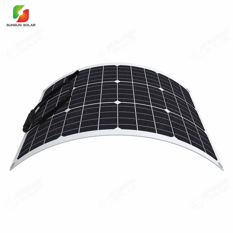 Affordable Eco-worthy Flexible Solar Panel RV Photovoltaic ETFE Monocrystalline Silicon Semi Foldable RV Marine Solar Panel