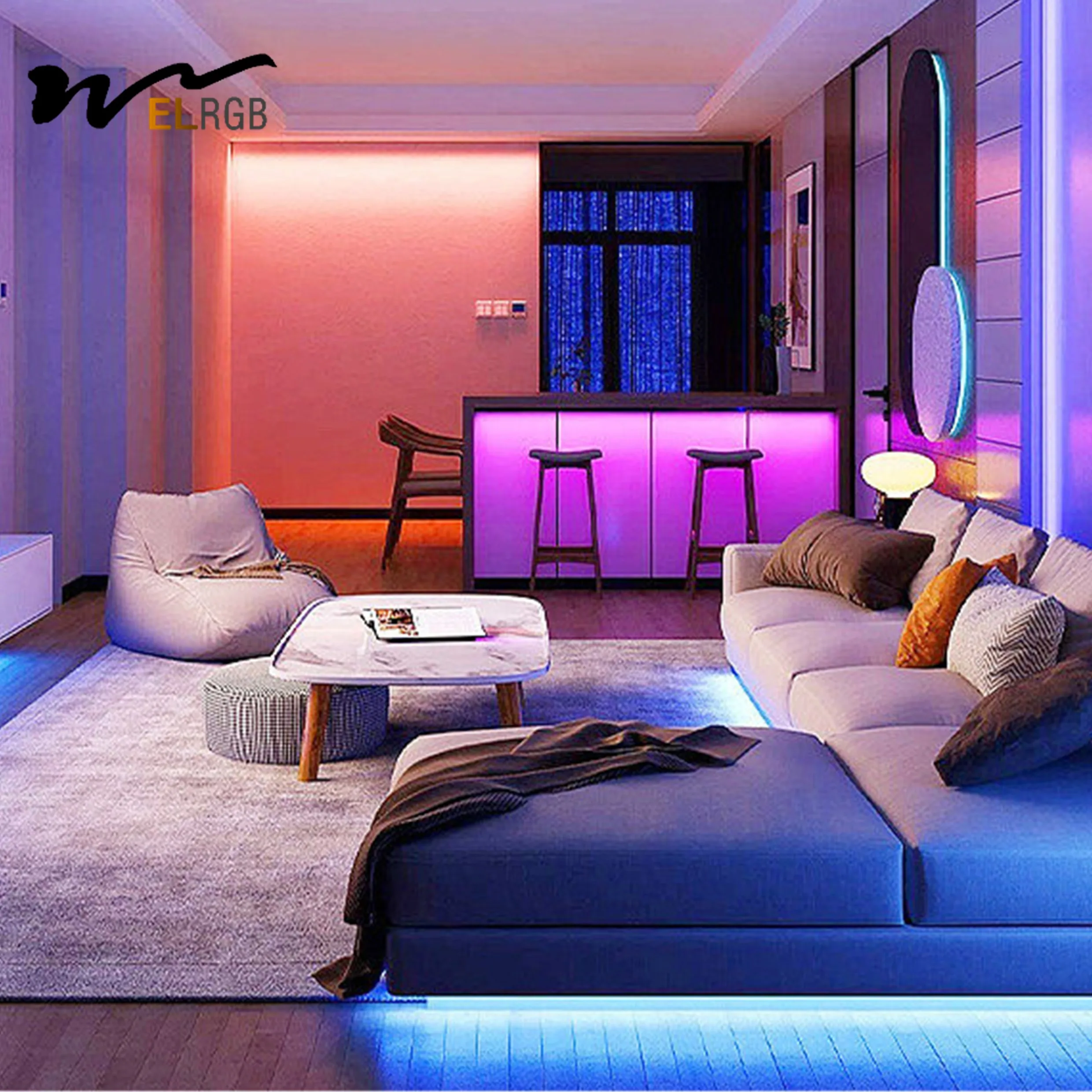 led strip 110V-220V Marquee Outdoor Watercolor LED Light Strip Colorful & Flashing Signboard  Color-Changing Color Light Strip