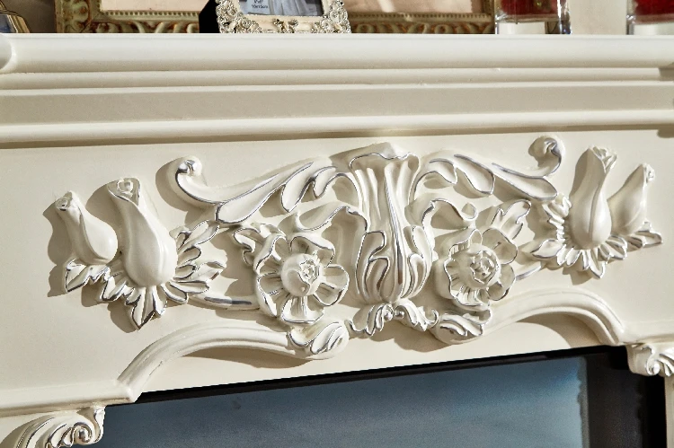 1200X330X1000 MM Indoor Electric Fireplace Mantel European Designer Style Steel Insert with White Marble Living Room Decoration