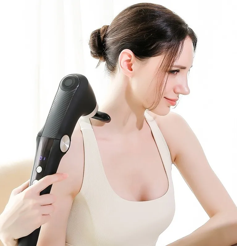 9 Speeds Sports Body Pressure Sensor Deep Tissue Muscle Massage Gun with Heat and Cold Head