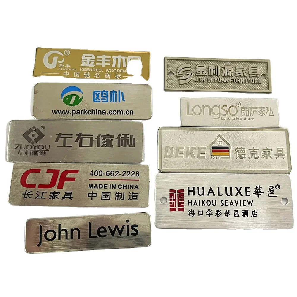 Cheap wholesale custom custom stainless steel nameplate steel logo for furniture
