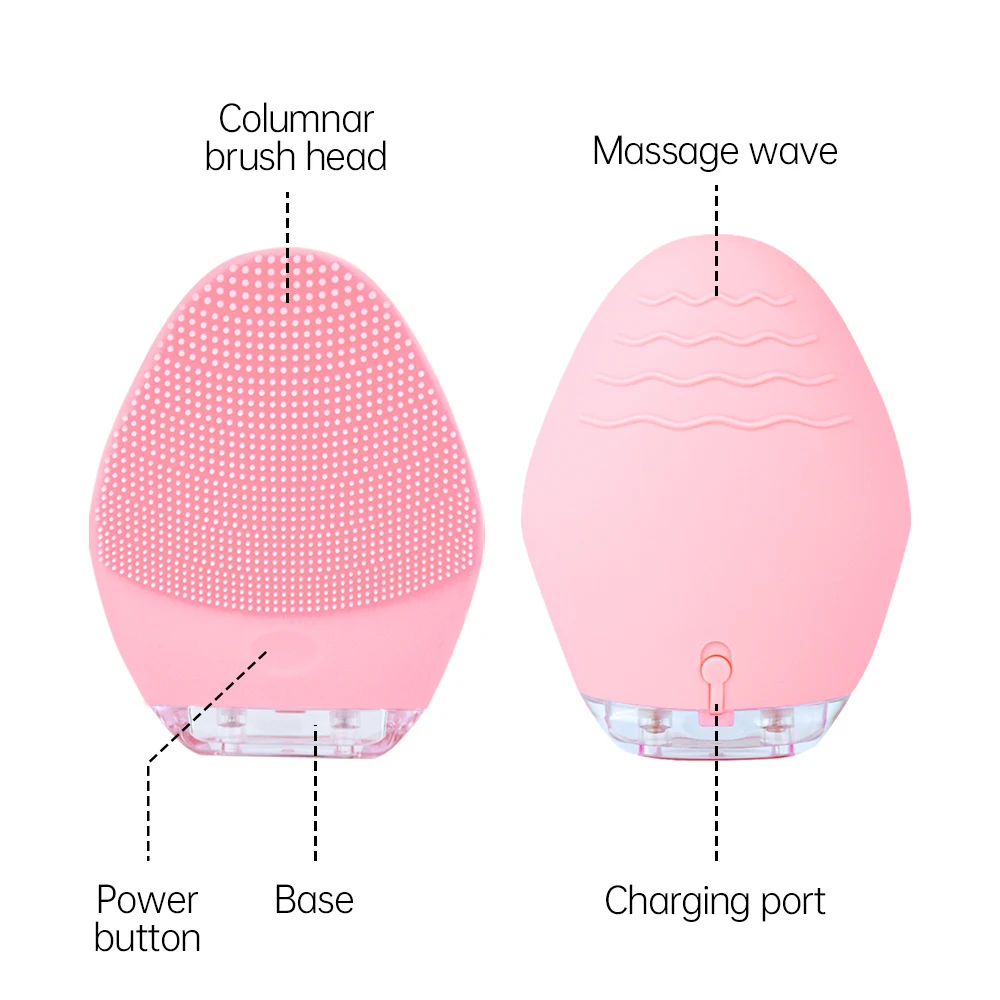Coren Electric Facial Cleansing Brush Silicone Facial Cleaning Brush Face Brush for Pore Cleaner Heating IPX 7 Waterproof IP6