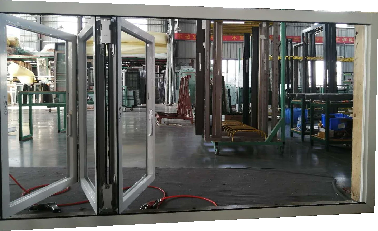 Factory   exterior folding sliding aluminum bi-folding windows aluminium folding window