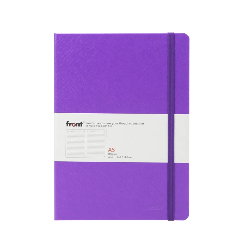 
Wholesale FRONT A5 PU leather notebook blue journal notebook dotted grid blank leather journal book hard cover notebook 