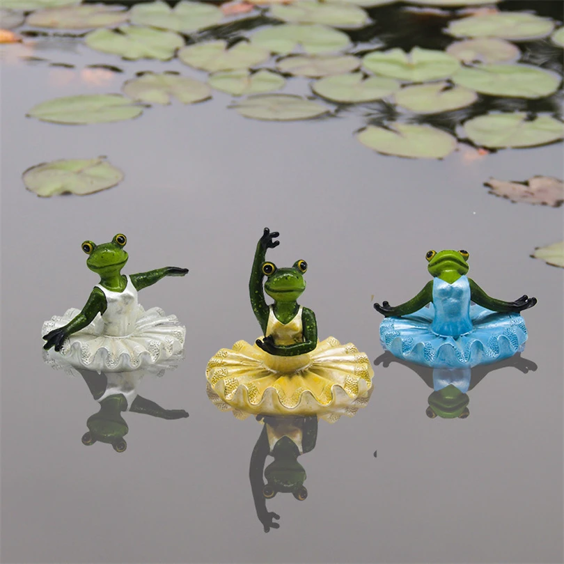 Outdoor Pond Floating Pond Decor Resin Frog Pond Decorations Waterproof Frog Figurine for Home Yard Garden simulated frogs