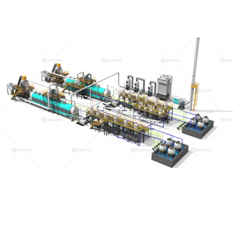 Beston Group 30 Ton High Quality Fully Continuous Automatic Waste Tyre Pyrolysis Plant