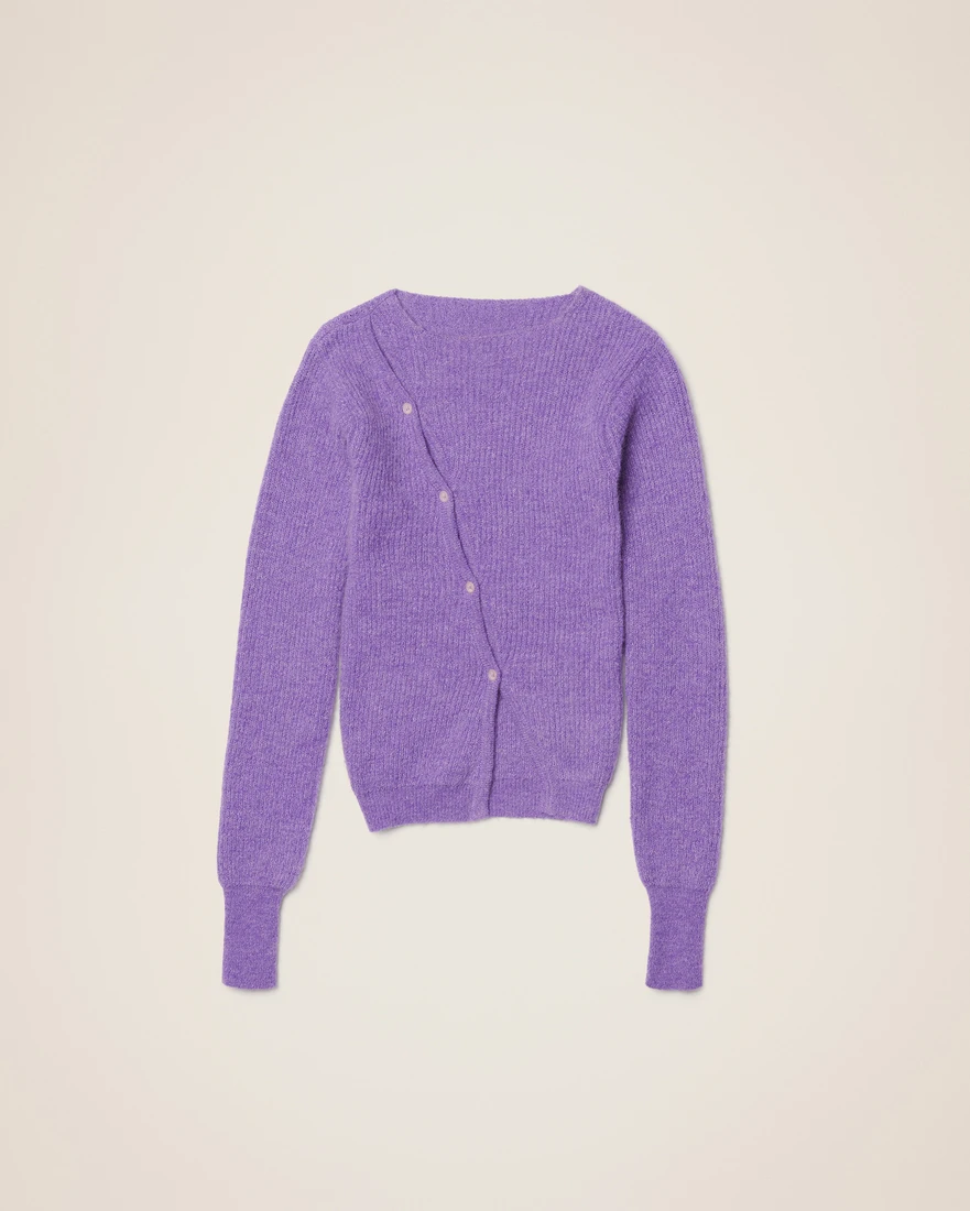 Kingsun OEM ODM на пуговицах на заказ трикотажные свитера из шерсти альпаки Асимметричный Приталенный кардиган с круглым вырезом