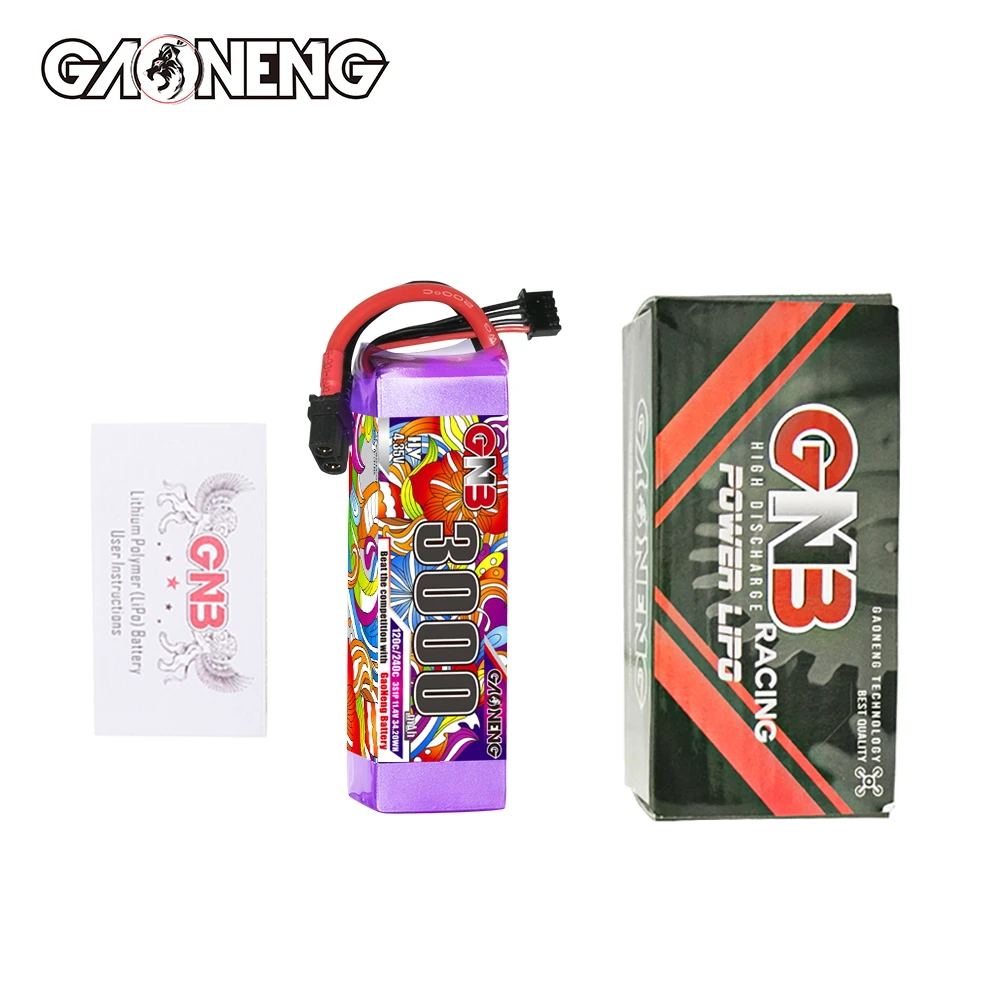 GNB GAONENG 3S 3000mAh 11.4V 120C RC LiPo battery HV LiHV High Voltage Discharge Air Wing Dones Helicopter RC Car Boat Hobbies
