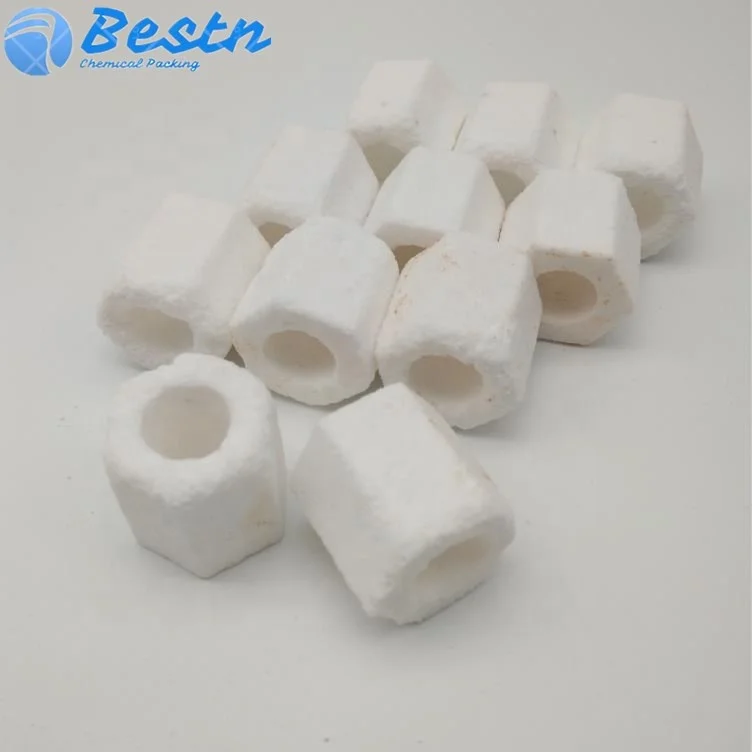 20mm Fish Tank Aquarium Water Filter Media Hexagonal Bio Glass Ceramic Ring for Water Treatment