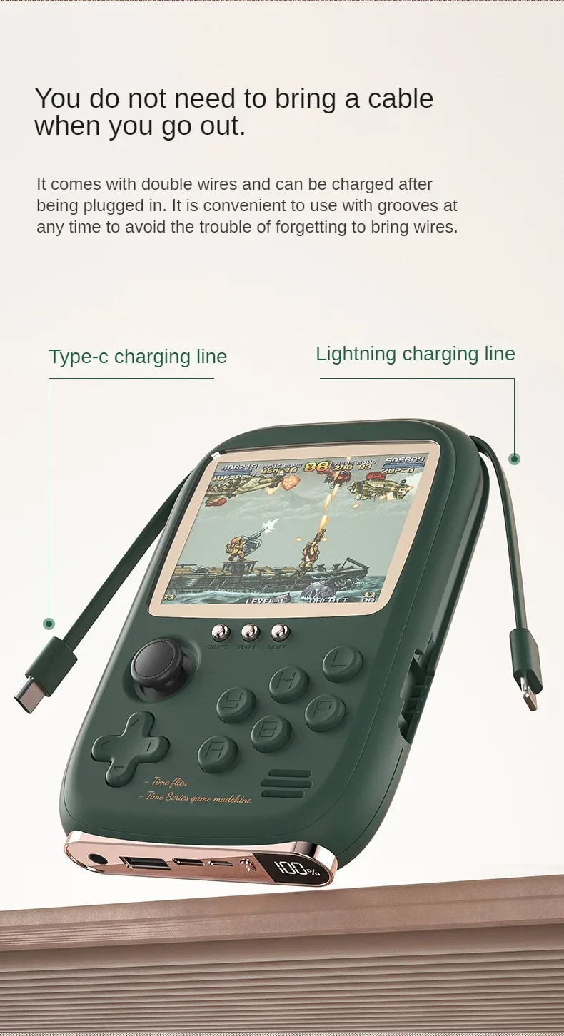 DY19 Mini Game Power Bank Portable Retro handheld Game Console 6000mAh Capacity 3.2 Inch Soft Light Color Screen 10000+ Game