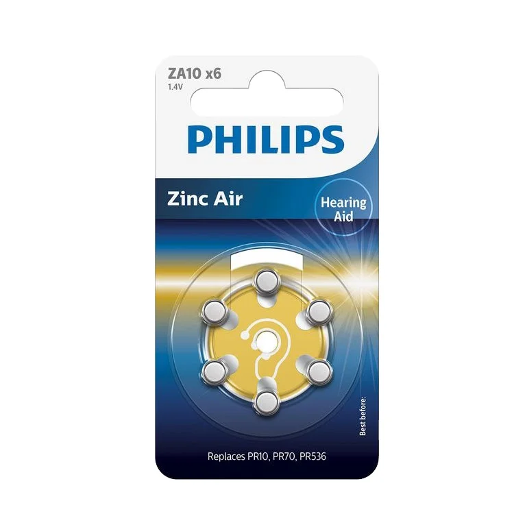 PHILIPS technology long lasting performance hearing aids button cell battery