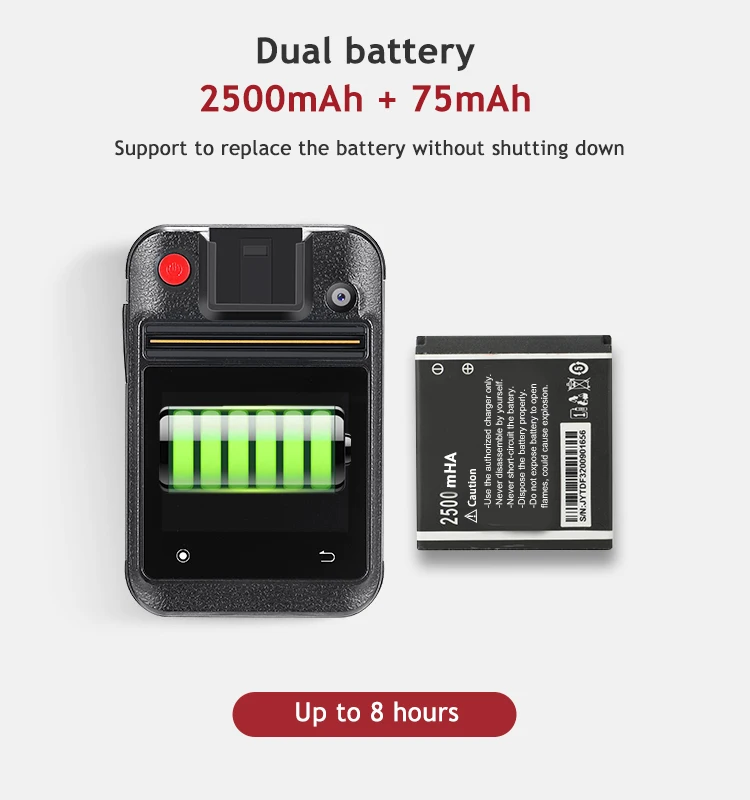 Police Body Camera 2 Inch Display Waterproof Body Worn Camera Infrared Night Vision 3G 4G LTE WIFI Network Streaming Body Cam