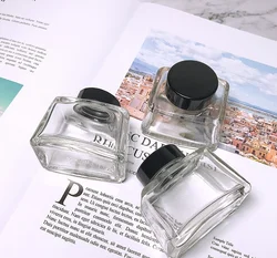 high quality thick bottom 20ml 30ml 50ml school ink glass bottle with black screw cap leaking proof