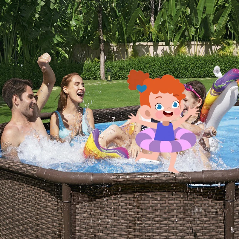 Bestway 56716 Oval Pool Set 5.49m x 2.74m x 1.22m Outdoor Metal Frame Pool Swimming Pool