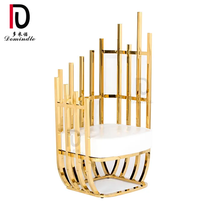 gold plated stainless steel frame velvet seat cushion wedding sofa chair