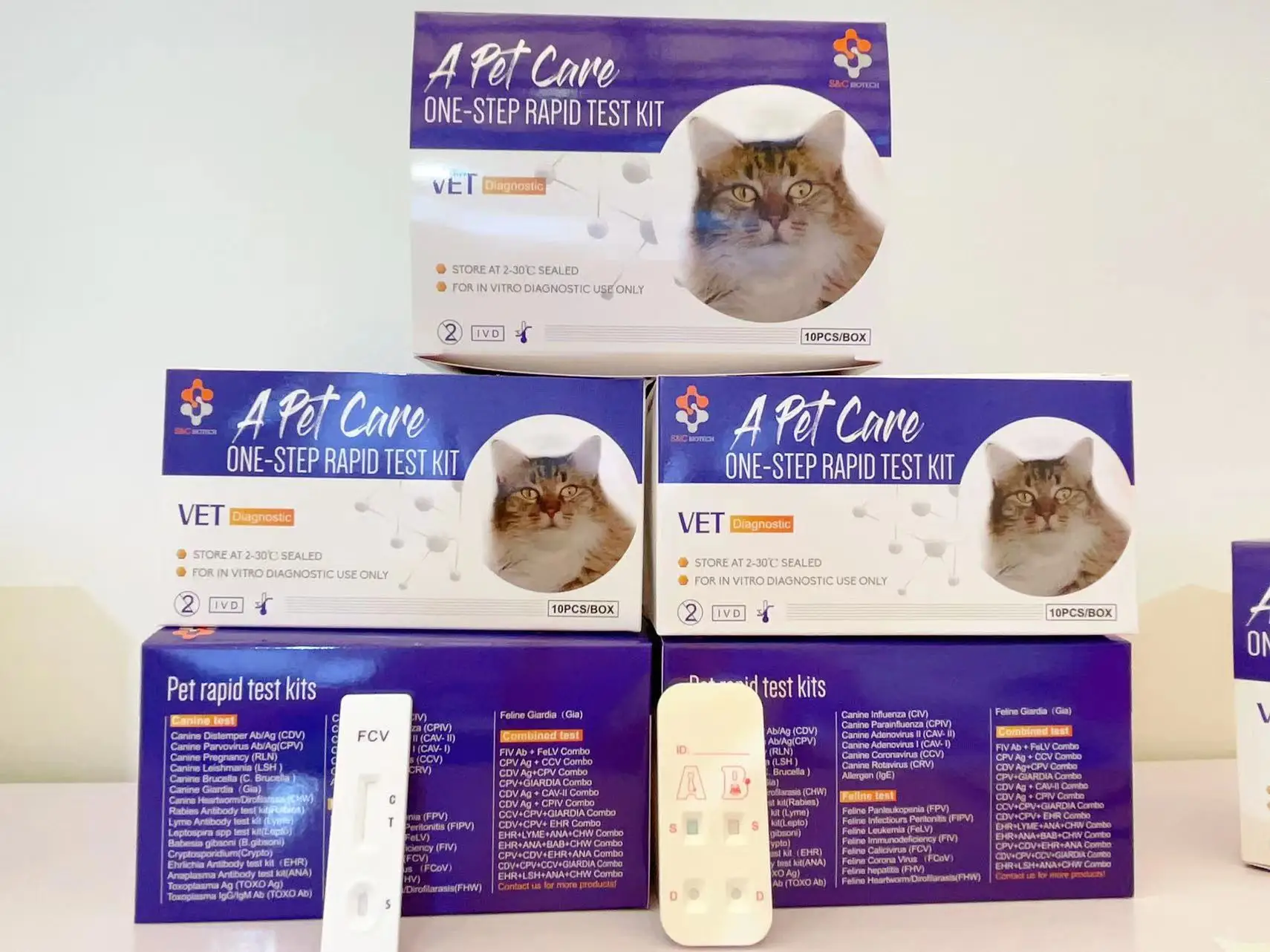 Tom cat Feline blood typing kits cat A/B type cards Blood group quick check pet tests