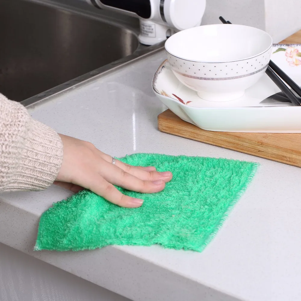 Factory Direct Sales Free Sample Jiuli Bamboo Fiber Cloth Degreasing Towel For Kitchen Cleaning