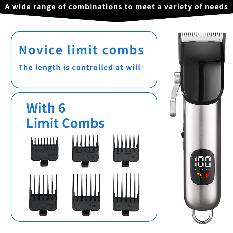 Wholesale New Hair Clipper High Speed Motor USB Charging Ceramic Blade Electric Hair Clipper