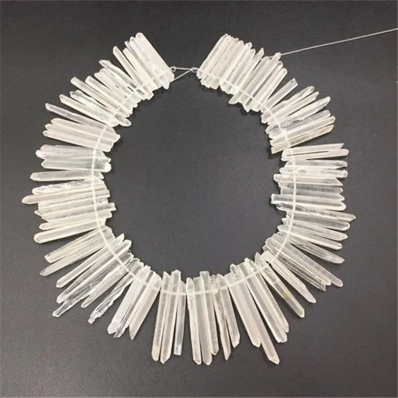 Extra Thin! Raw Slender Quartz Crystal Points Long&Thin Crystal Stick Beads Rough Quartz Points Spike supplies 3-5x35-55mm