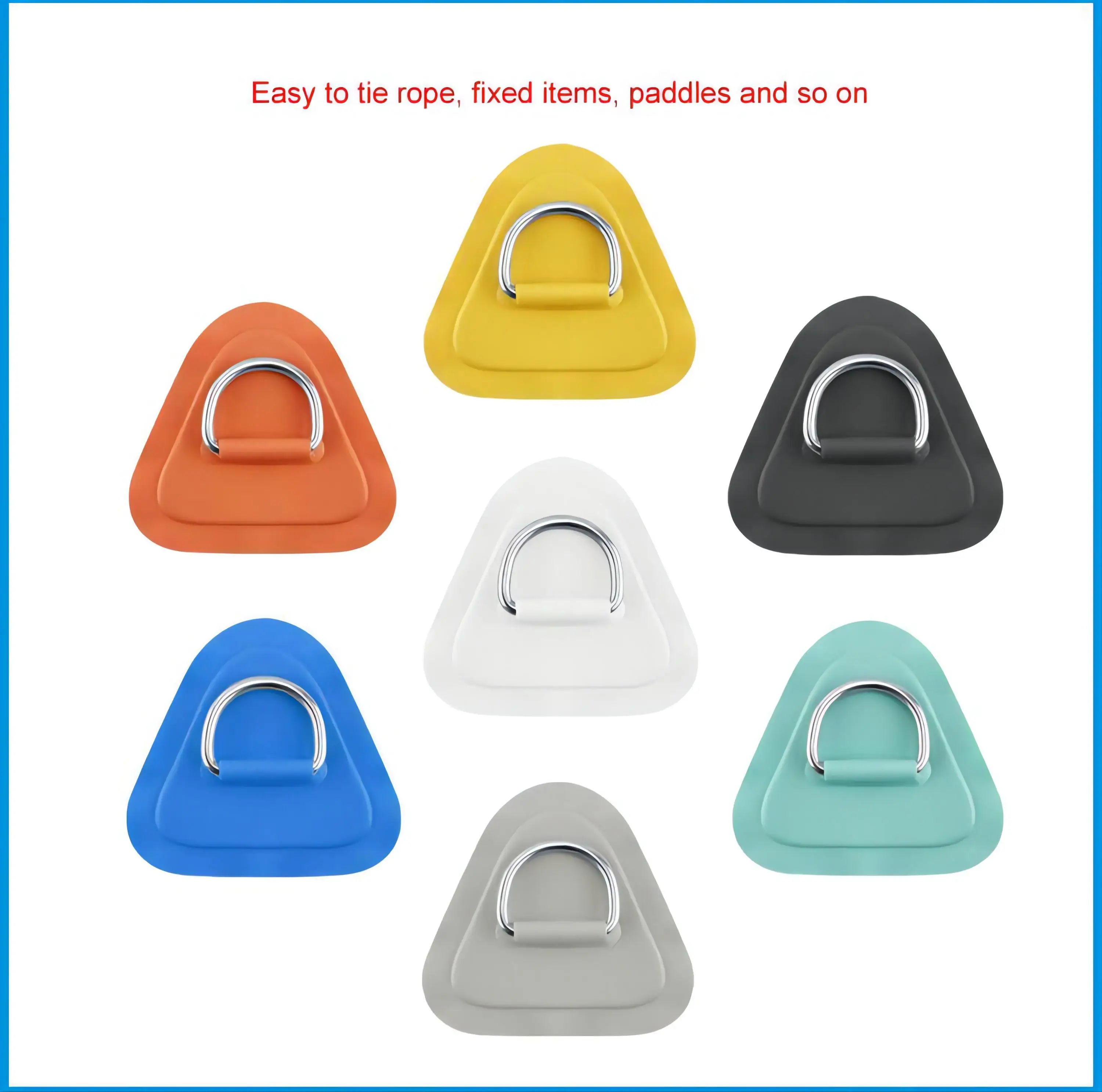 Stainless Steel D Ring Pad/Patch for PVC Inflatable Boat Raft     Dinghy Canoe Kayak Surfboard SUP Tie Down