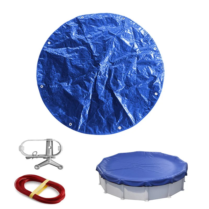 Durable UV-Resistant round Main Drain Solar Blanket PVC Above-Ground Winter Swimming Pool Cover for Rectangular Solar Pools