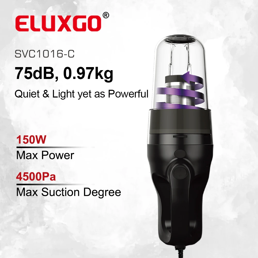 Eluxgo handheld portable 12V car vacuum cleaner