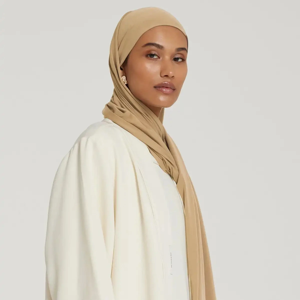 Mowing OEM Breathable Jersey New soft scarf hijab embroidery for muslim women Solid color Macron hijab