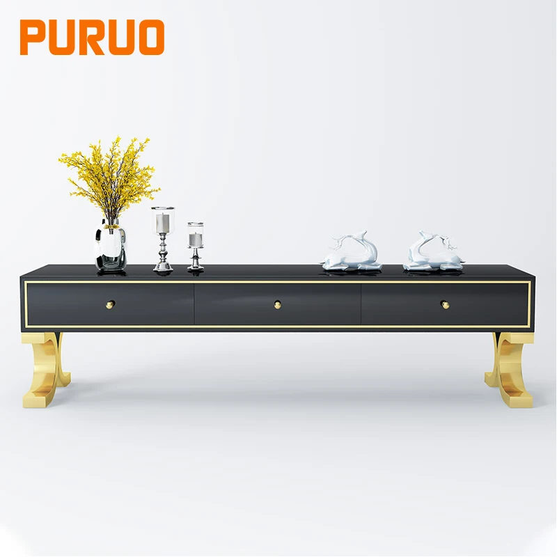 Gold marble top epoxy stainless steel base coffee table luxury metal leg for living furniture