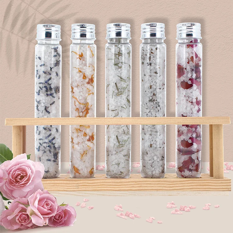 Custom Spa Salt Relax Body Care Epson spa lavender bath salt containers glass