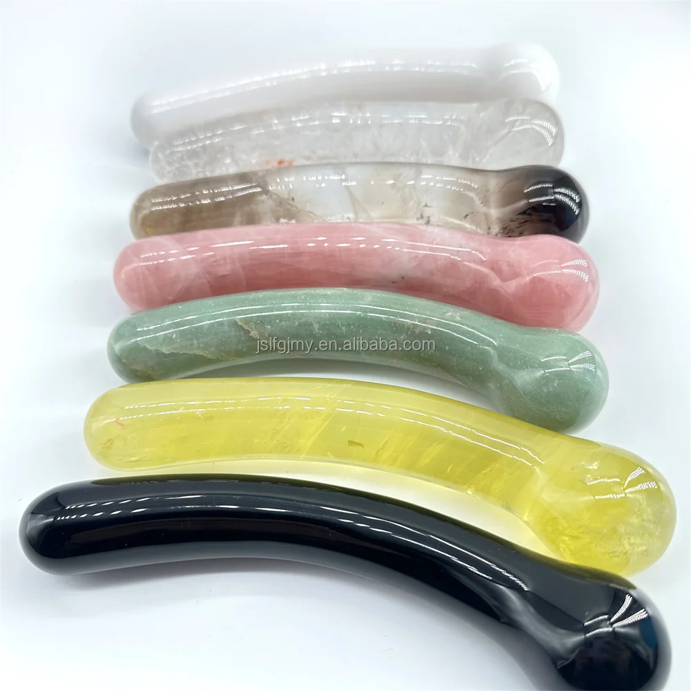 Natural Healing Stone Massage Penis Gemstone Rose Quartz Dildo Crystal Yoni Wands For Women