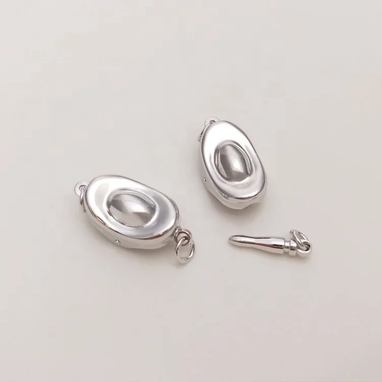 luxury toggle fancy 18k gold plated fashion safety pearl closure clasp Ingot buckle sterling silver clasps for jewelry making
