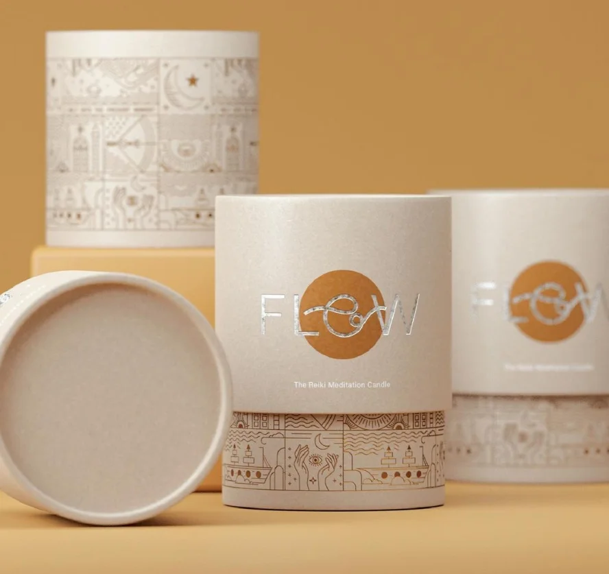 100% переработанная роскошная упаковка в виде свечей, Экологически чистая Круглая Бумажная трубчатая коробка, косметическая цилиндрическая упаковка