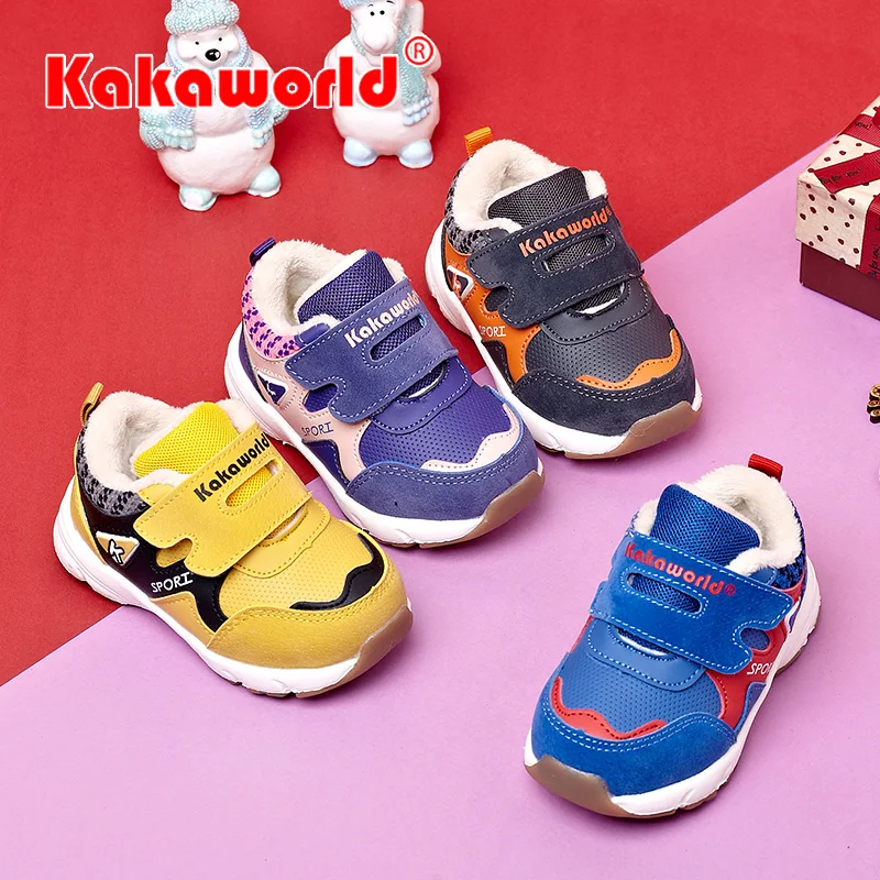 
Popular Colorful Kids Sneakers Winter Warm Kids Sports Shoes Girls Shoes Boys Shoes Berber Fleece Lining 